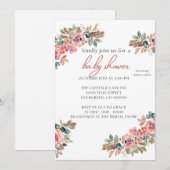 Wildflower Boho Baby shower Kaart (Voorkant / Achterkant)