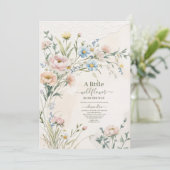 Wildflower Boho Baby shower Kaart (Staand voorkant)