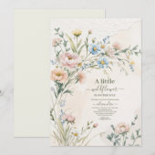 Wildflower Boho Baby shower Kaart (Voorkant / Achterkant)