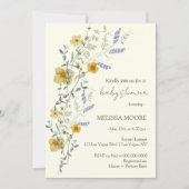 Wildflower Boho Baby shower Kaart (Voorkant)