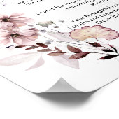 Wildflower boho Baby shower Late Night Luiers Poster (Hoek)