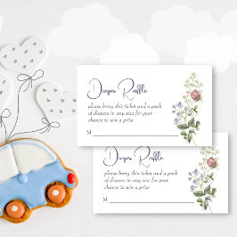 Wildflower boho baby shower luier loterij informatiekaartje
