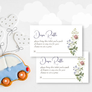 Wildflower boho baby shower luier loterij informatiekaartje