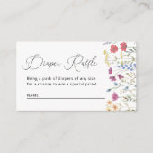 Wildflower Boho Baby shower Luier Raffle Informatiekaartje (Voorkant)