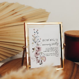 Wildflower boho Baby shower Mama's Belly Game Poster