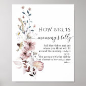 Wildflower boho Baby shower Mama's Belly Game Poster (Voorkant)