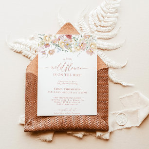 Wildflower Boho Baby shower MeisjesBaby shower Kaart