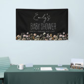 Wildflower Boho Baby shower Modern Black Spandoek (Beurs)