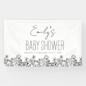 Wildflower Boho Baby shower Modern Elegant Spandoek (Horizontaal)