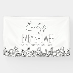 Wildflower Boho Baby shower Modern Elegant Spandoek