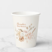 Wildflower Boho Baby shower Papieren Bekers (Voorkant)