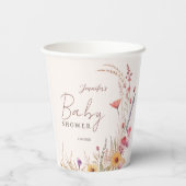 Wildflower Boho Baby shower Papieren Bekers (Achterkant)