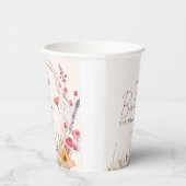 Wildflower Boho Baby shower Papieren Bekers (Rechts)
