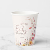 Wildflower Boho Baby shower Papieren Bekers (Voorkant)