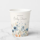 Wildflower Boho Baby shower Papieren Bekers (Achterkant)