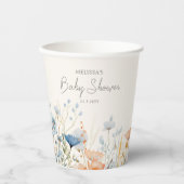 Wildflower Boho Baby shower Papieren Bekers (Voorkant)