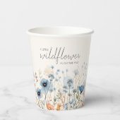 Wildflower Boho Baby shower Papieren Bekers (Achterkant)