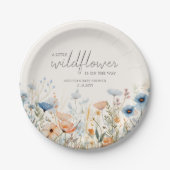 Wildflower Boho Baby shower Papieren Bordje (Voorkant)