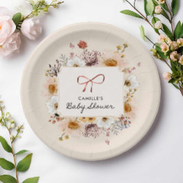 Wildflower Boho Baby shower Papieren Bordje