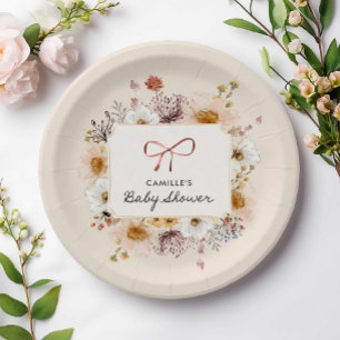 Wildflower Boho Baby shower Papieren Bordje