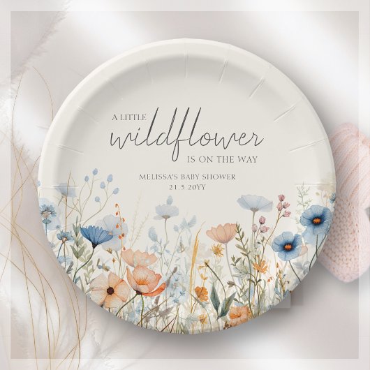 Wildflower Boho Baby shower Papieren Bordje