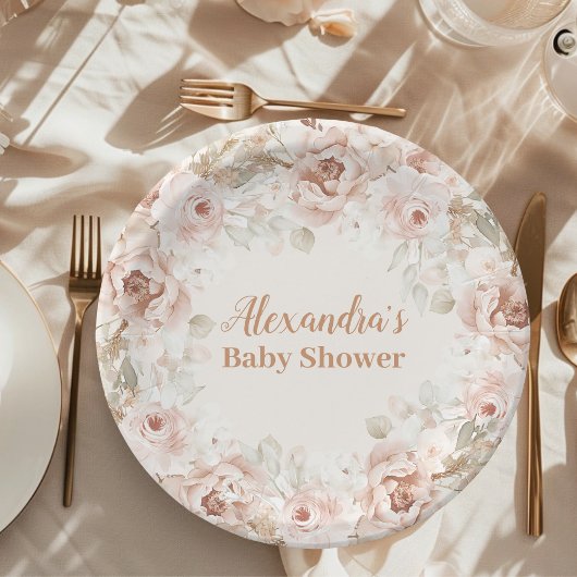 Wildflower Boho Baby shower Papieren Bordje