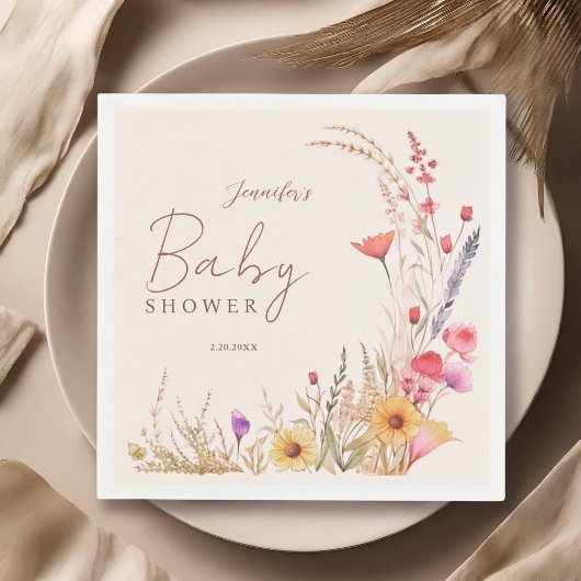 Wildflower Boho Baby shower Servet