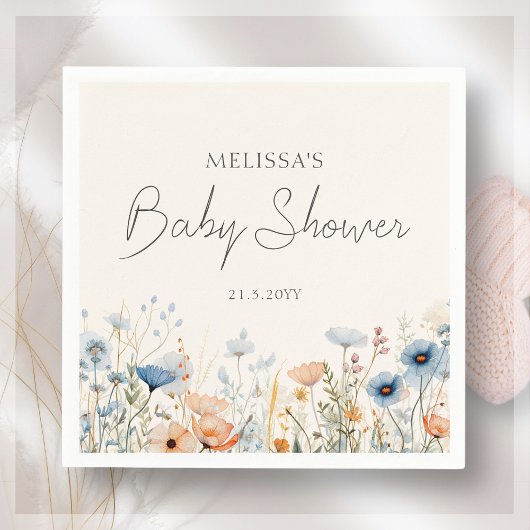Wildflower Boho Baby shower Servet