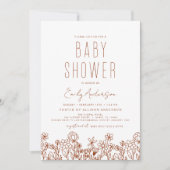 Wildflower Boho Baby shower Terracotta Modern Kaart (Voorkant)