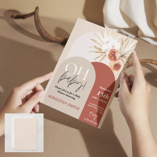 Wildflower Boho Baby shower Uitnodigen - Genderneu Kaart