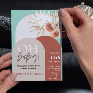 Wildflower Boho Baby shower Uitnodigen - Genderneu Kaart