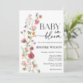 Wildflower Boho Baby shower Uitnodiging (Staand voorkant)