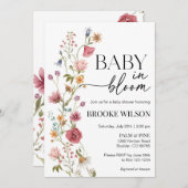 Wildflower Boho Baby shower Uitnodiging (Voorkant / Achterkant)