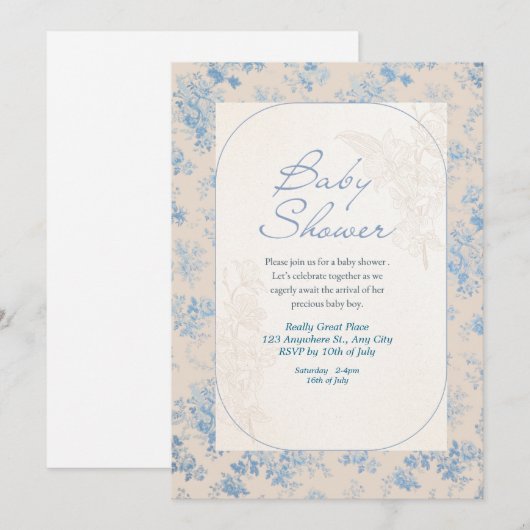 Wildflower Boho Baby shower Uitnodiging (Voorkant / Achterkant)