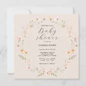 Wildflower Boho Baby shower Uitnodiging (Voorkant)