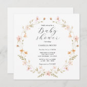 Wildflower Boho Baby shower Uitnodiging (Voorkant / Achterkant)