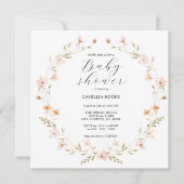 Wildflower Boho Baby shower Uitnodiging (Voorkant)