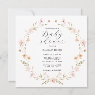 Wildflower Boho Baby shower Uitnodiging