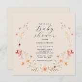 Wildflower Boho Baby shower Uitnodiging (Voorkant / Achterkant)