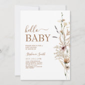 Wildflower Boho Baby shower Uitnodiging (Voorkant)