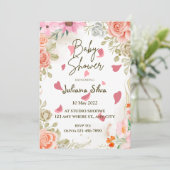 Wildflower Boho Baby shower Uitnodiging (Staand voorkant)