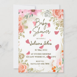 Wildflower Boho Baby shower Uitnodiging