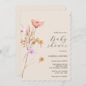 Wildflower Boho Baby shower Uitnodiging (Voorkant / Achterkant)