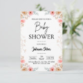Wildflower Boho Baby shower Uitnodiging (Staand voorkant)