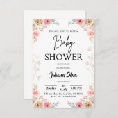 Wildflower Boho Baby shower Uitnodiging (Voorkant / Achterkant)
