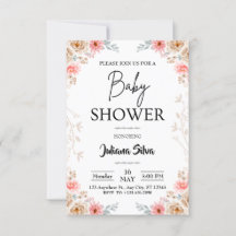 Wildflower Boho Baby shower Uitnodiging