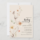 Wildflower Boho Baby shower Uitnodiging (Voorkant)