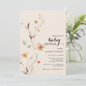 Wildflower Boho Baby shower Uitnodiging (Staand voorkant)