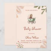 Wildflower Boho Baby shower Uitnodiging (Voorkant / Achterkant)
