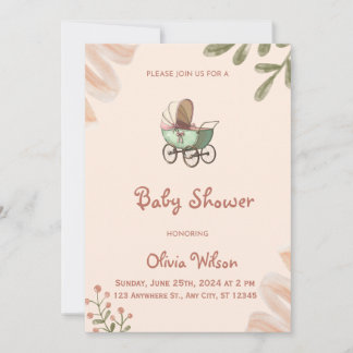 Wildflower Boho Baby shower Uitnodiging